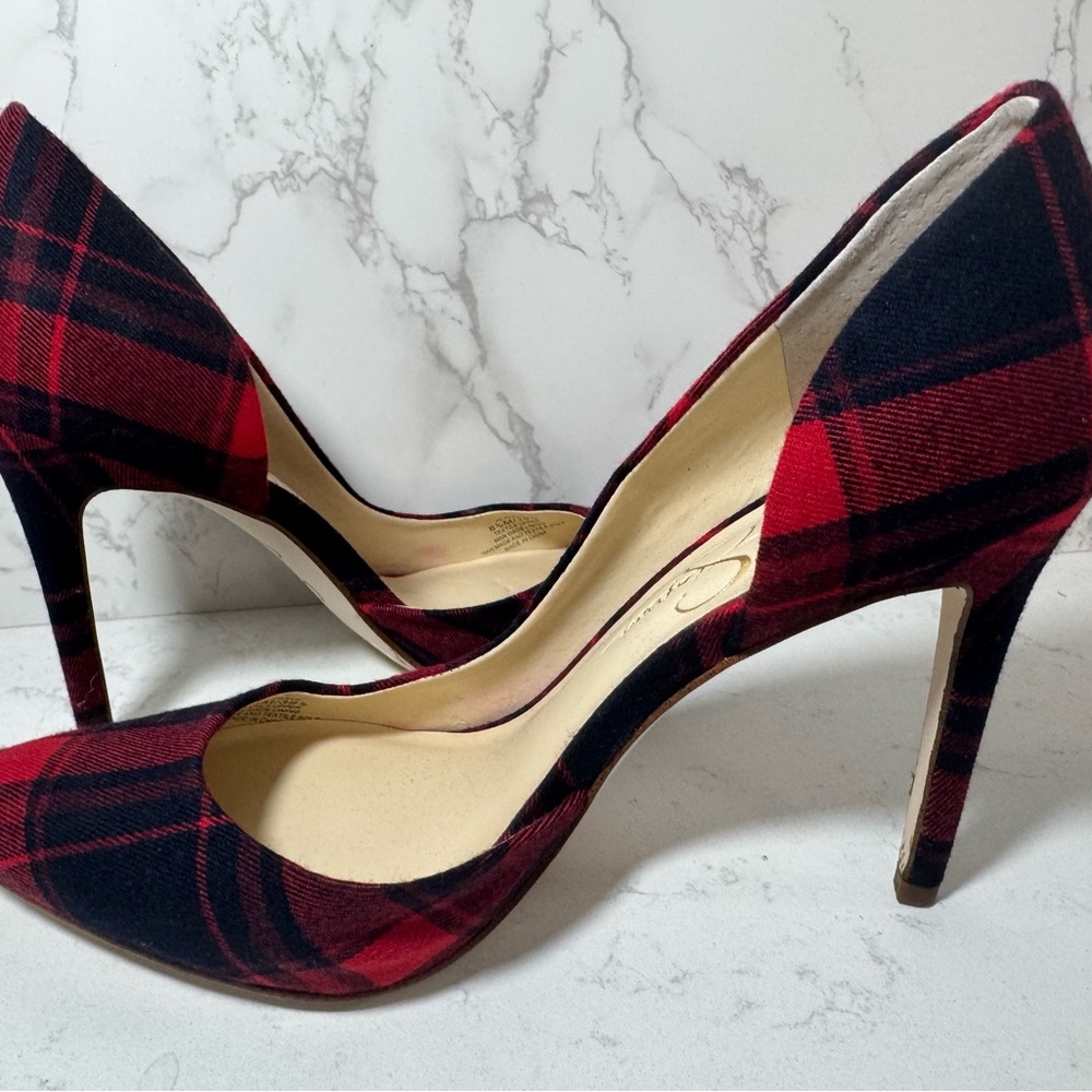 Jessica Simpson Red/Black Plaid Women's 4” Heels